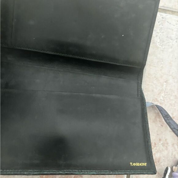 T anthony alligator pocket secretary Leather credit card Checkbook Wallet unisex - Picture 3 of 4